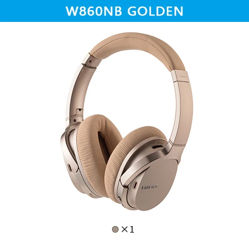 W860NB Gold EDIFIER W860NB Bluetooth наушники ANC сенсорное управление Поддержка NFC сопряжение и aptX аудио декодирование Smart Touch беспроводные наушники - Цвет: W860NB Gold