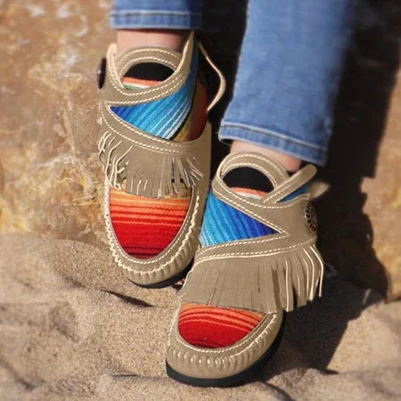 

Women boots color matching tassel Velcro flat low heel Martin boots shoes Winter Shoes Women Flat Heel Boots