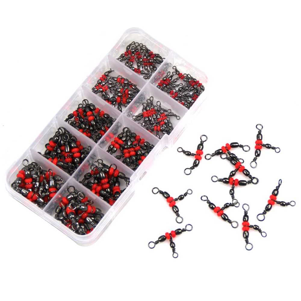 100 шт./кор. Way вращающийся рыболовный Соединитель с красными бусинами вращающаяся