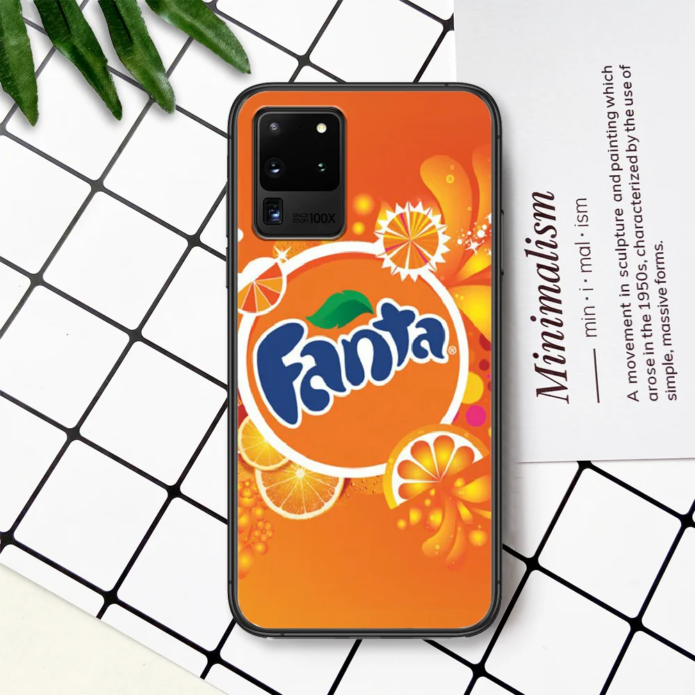 

Fanta Drink Orange Phone Case For Samsung Galaxy Note S 8 9 10 20 Plus E Lite Uitra black Cell 3D Waterproof Soft Prime Luxury