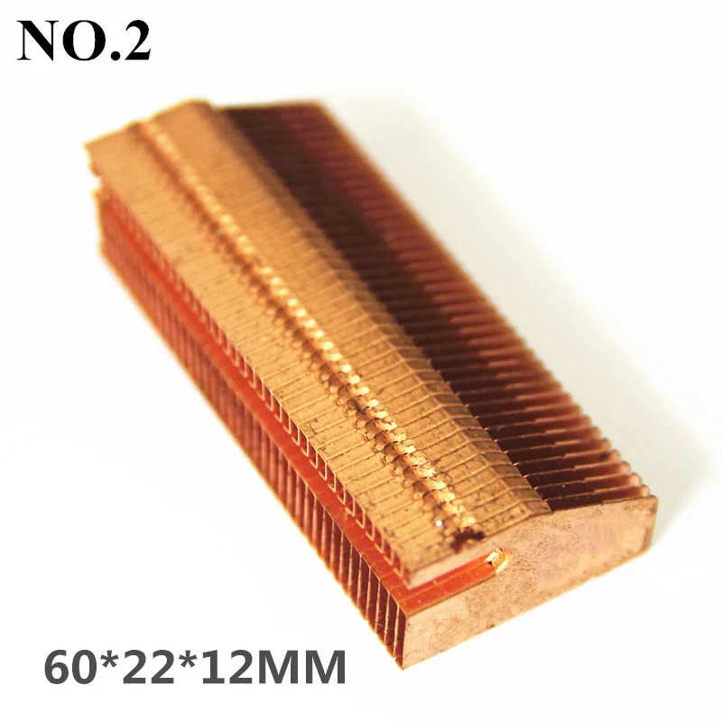 KOOLASON 53*22*12 мм DIY Ноутбуки PC процессор радиатор охлаждения кулер Чистая медь ребра теплоотвод сетка радиатор - Цвет лезвия: NO.2 60x22x12mm 1pcs