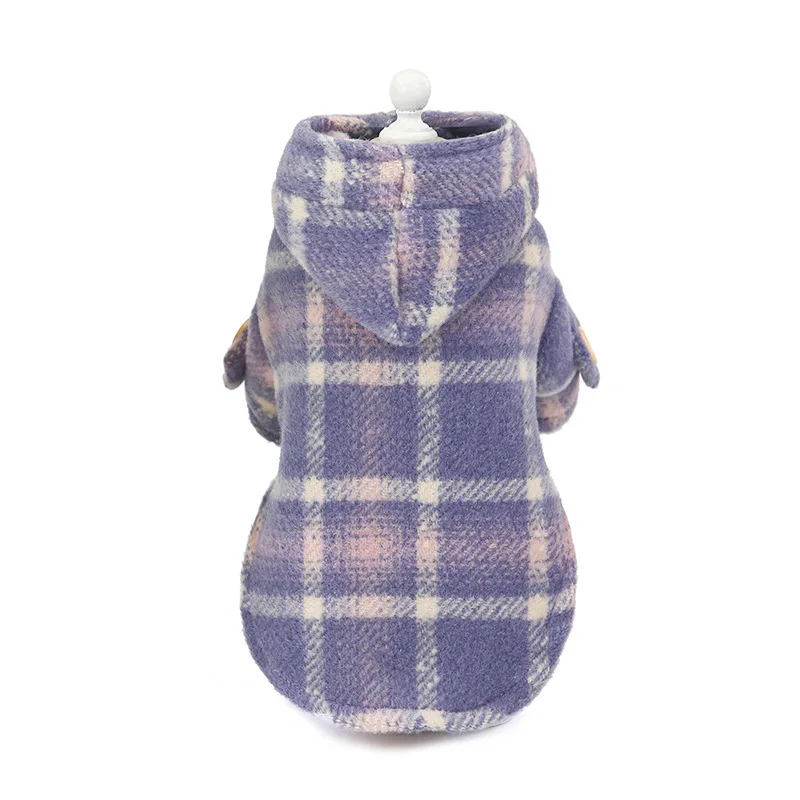 

Pet Clothing Dog Clothes Autumn And Winter Clothing Plaid Windbreaker Winter Warm Cotton Coat