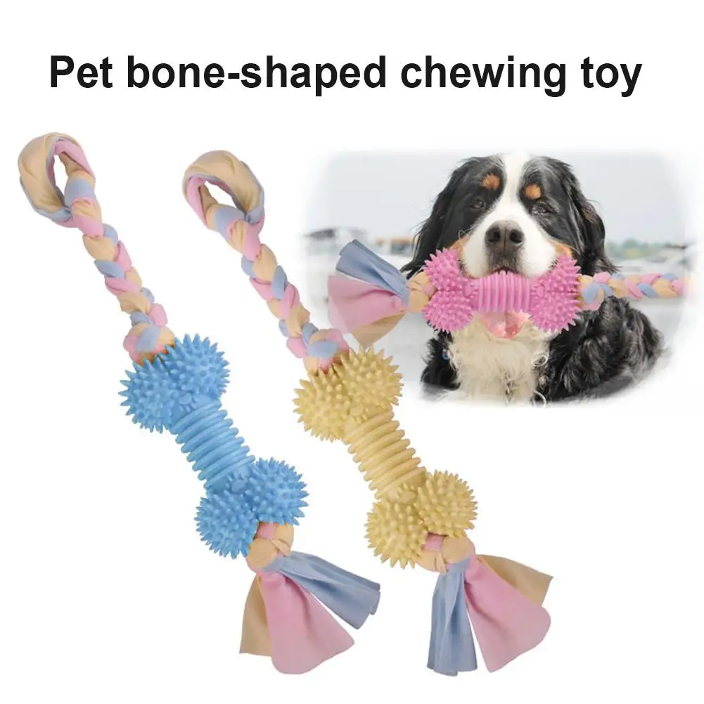 

Прорезыватель для зубов для собак, жевательный, для собак, жевательная резинка, игрушки для игр, устойчивая к укусам, в форме кости, хлопкова...