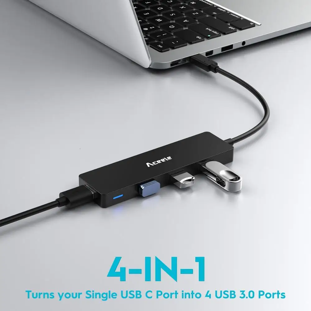 Aceele USB C концентратор тип C до 4 USB 3,0 портов концентратор адаптер для ПК ноутбук мобильный телефон для Macbook