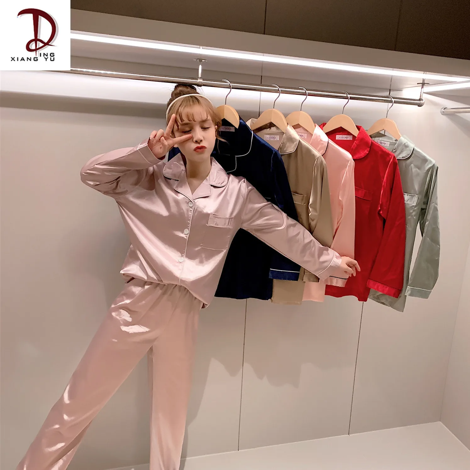 Весна и Осень шелковые пижамы Женское шерстяное пальто с длинными рукавами для