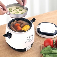 dmwd 1 5l mini electric rice cooker portable cooking steamer multifunction food container soup pot heating lunch box 1 3 people