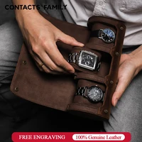 luxury watch roll box 3 slots leather watch case holder for men women watches organizer display jewelry bracelet gift storage
