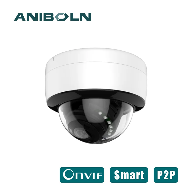 POE 2MP IP камера купольная поддерживает крытую ночную версию 1080P 960P 720P 25fps H.265 Сетевая