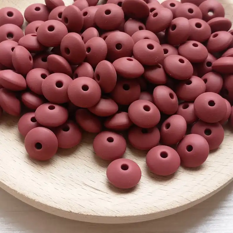 maroon Jojochew хорошее качество блюдце силиконовые бусины 12 мм Силиконовые Прорезыватели для зубов еда класс Детские трофеи BX1-36 - Цвет: maroon