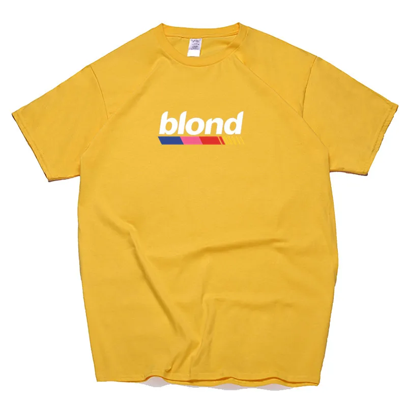 T146B-yellow Мужская футболка Frank Ocean Blonde хип-хоп Rap, футболка унисекс, хлопок, футболка Homme Singer Harajuku, рубашка - Цвет: T146B-yellow