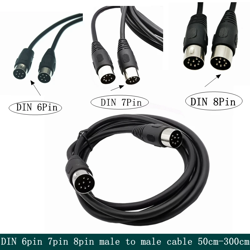 

Din 6pin/7pin/8 Pin Male To Male Speaker Audio For Surveillance Automotive Computers Television Precision 0.5m 1.5m 300cmm 5m