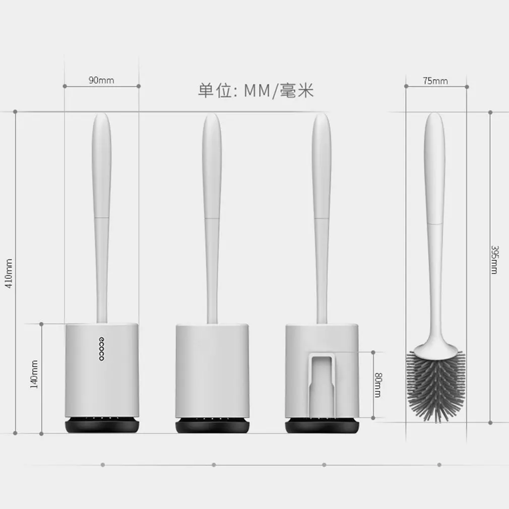 

Toilet Brushes and Holders 2 Pack Bathroom Silicone Toilet Bowl Brushes with Quick Drying Holder Set