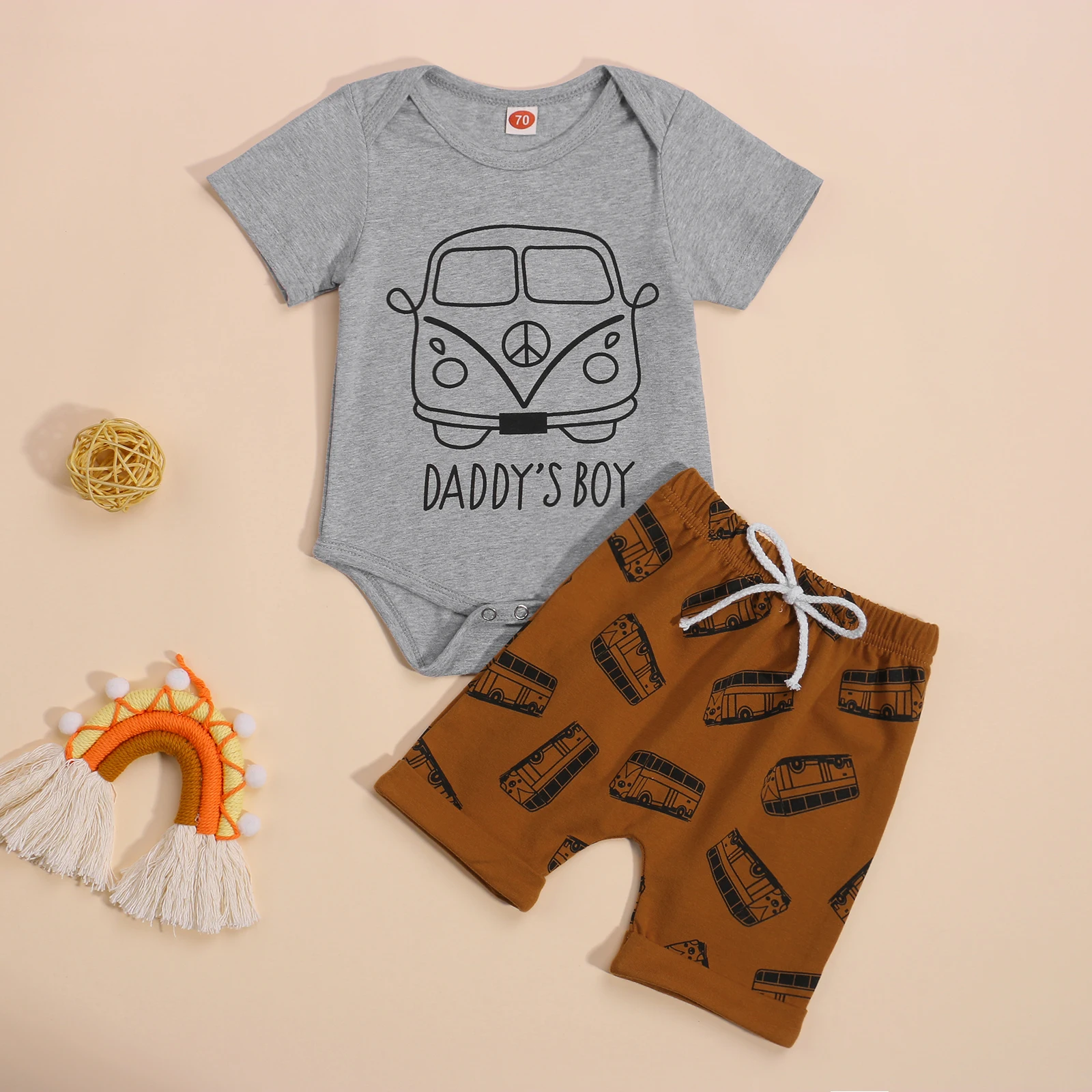 

Летний спортивный костюм для малышей, 2 шт., комбинезон с коротким рукавом и принтом автомобиля, шорты, одежда для маленьких мальчиков от 0 до ...