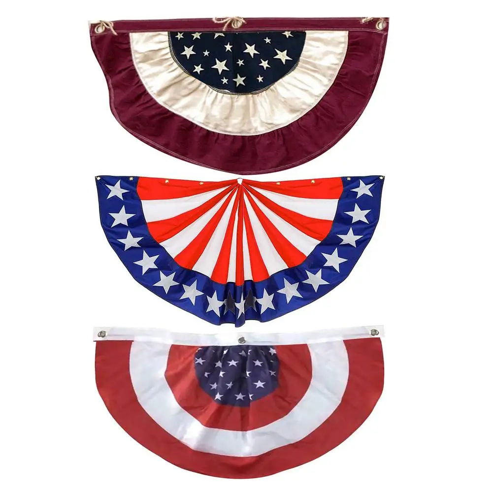 Винтажный флаг с вышивкой в форме флага американского Дня независимости мятой