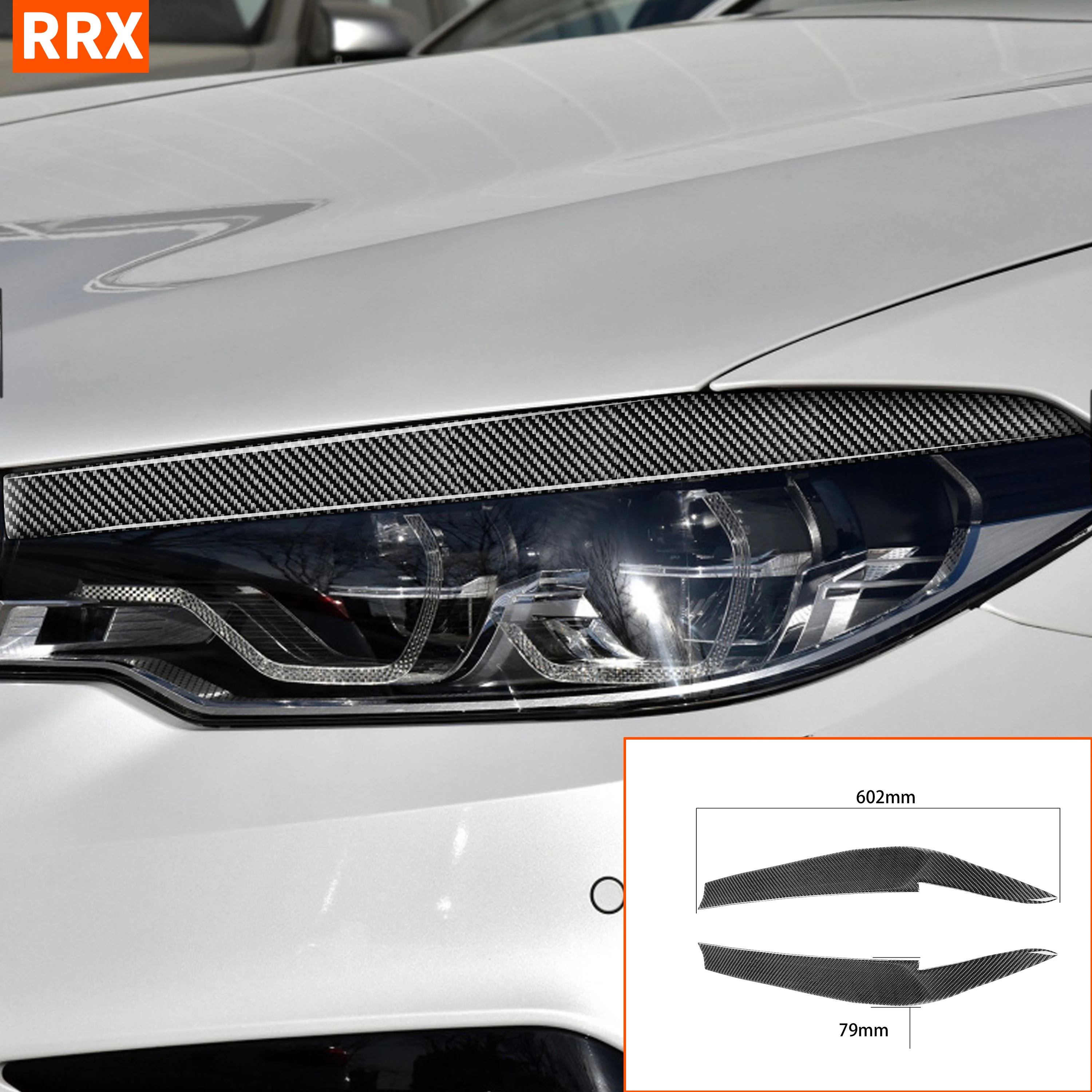 

Защитная крышка для передних фар, для BMW 5 серии G30 G38 2018, углеродная