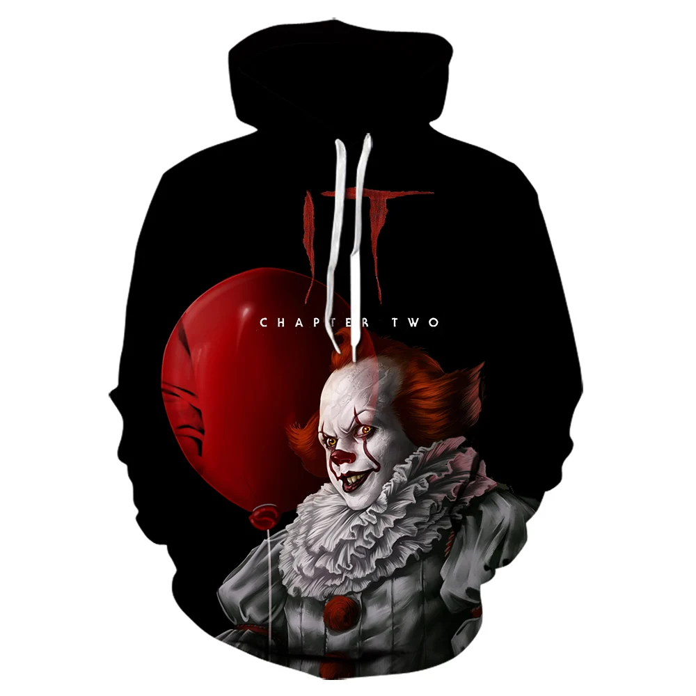 Новинка 2019 Свитшот Джокер дизайн Хэллоуин IT Pennywise 3D печатные толстовки клоун
