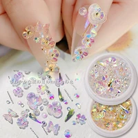 3d nail art butterfly shell rhinestone flower shapes fimo slices decoration