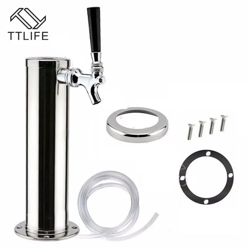 

TTLIFE One Tap Chromeplated Beer Tower Single Tap Dispenser Beer Tower Stainless Steel Faucet Draft Beer Column Bar Accessories