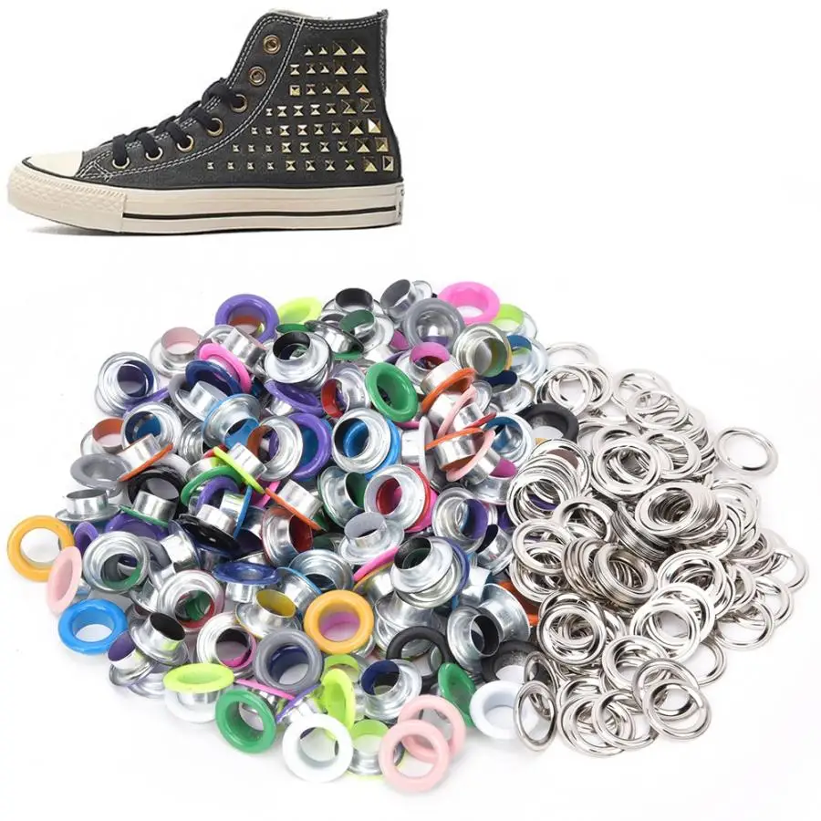 200Pcs Metal Eyelet Iron Colorful Grommet DIY Bag Shoes Clothes Decoration 8mm/10mm with Washer | Дом и сад