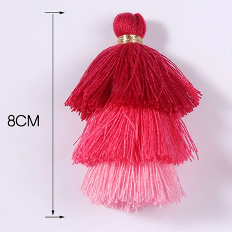 5 шт. 8 см 3 уровня контрастных цветов маленькая башня сокровищ кисточки ювелирные