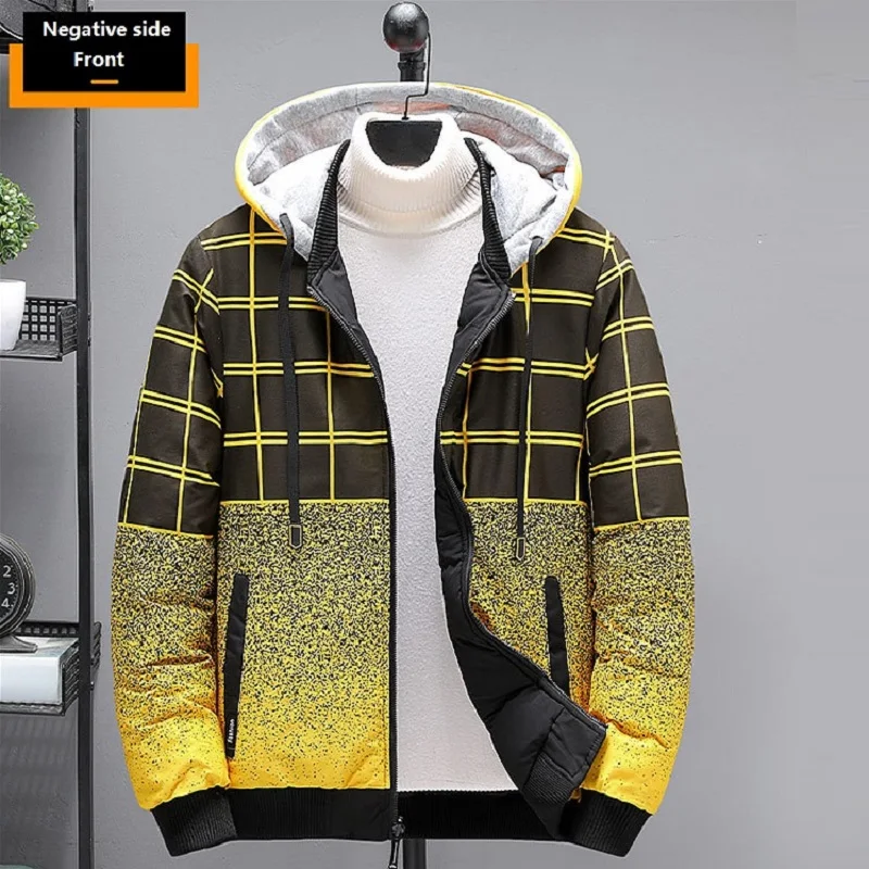 Double-sided Wear Winter Padded Jacket 2021 Men's Fashion Thick Warm Jacket Ins Tide Brand Student Winter Clothes Coat Men