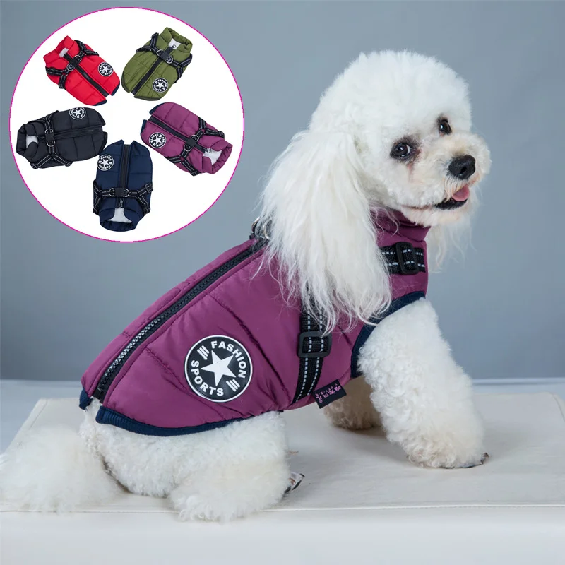 

Pet Harness Vest Clothes Puppy Clothing Waterproof Dog Jacket Winter Warm Pet Clothes For Small Dogs Shih Tzu Chihuahua Pug Coat