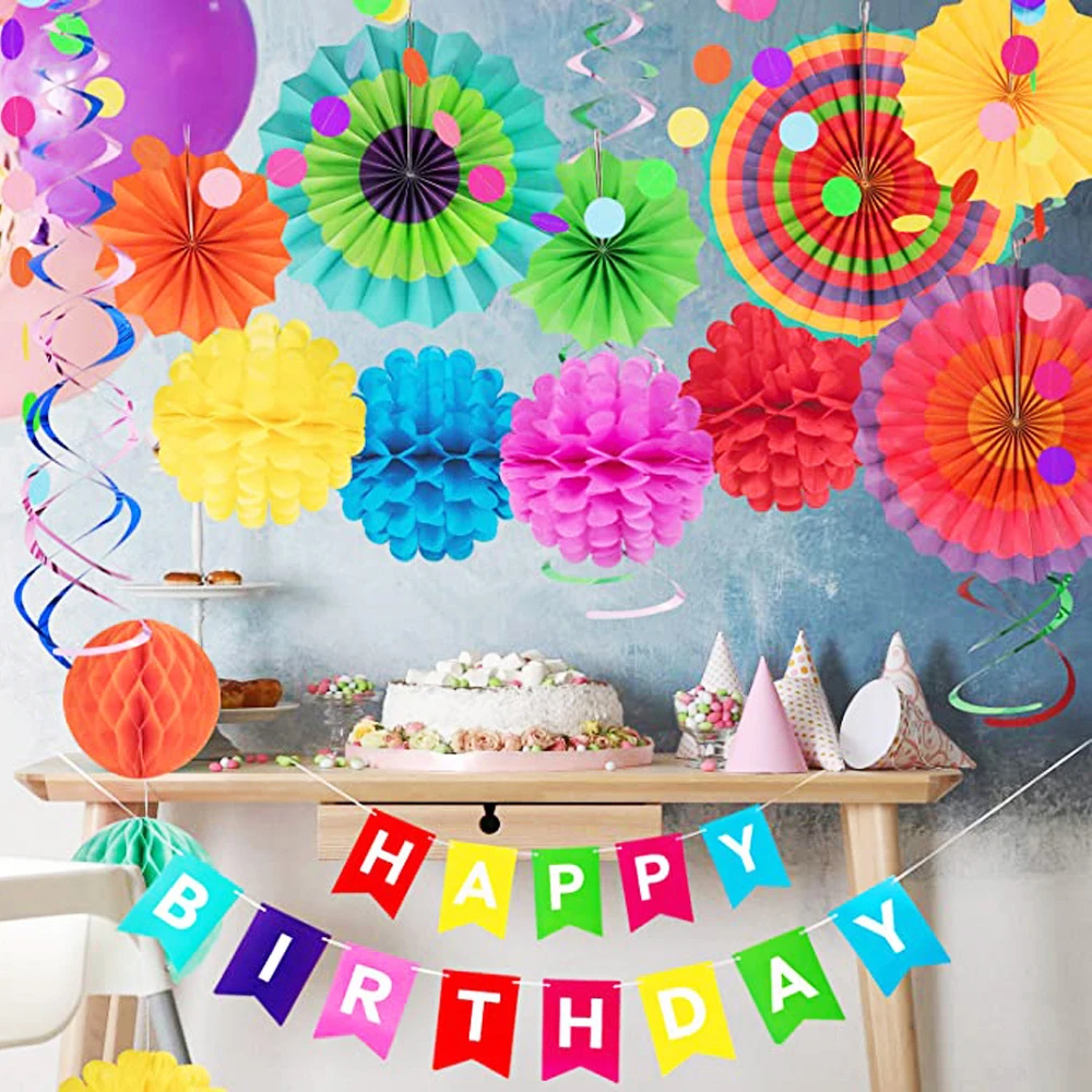 1 Набор С Днем Рождения баннер с надписью воздушные шары конфетти цвета розовое