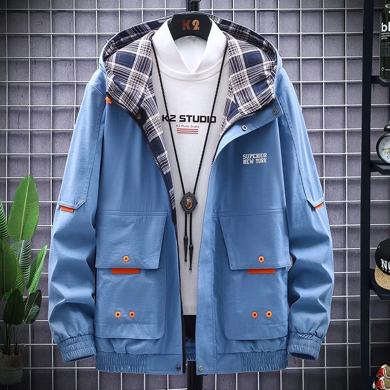 Мужская ветровка с капюшоном дышащий Повседневный весна-осень 2021 | одежда