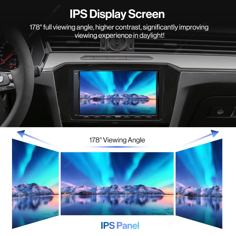 Мультимедийная магнитола ATOTO мультимедийная стерео-система на Android 8 ядер 7 дюймов
