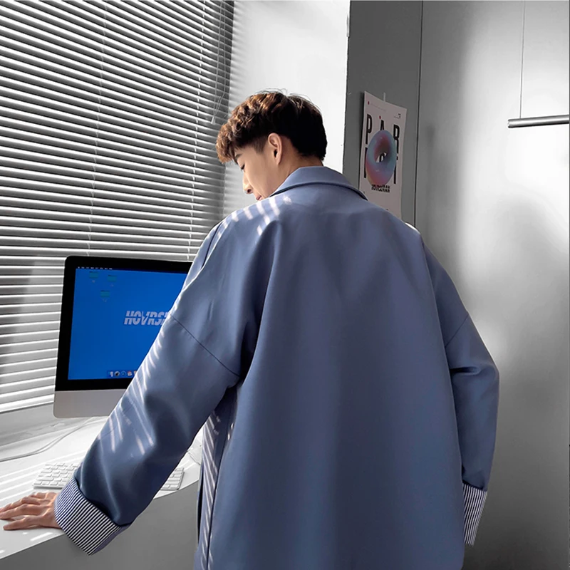 

Men Blazer Suits Jackets Male Spring Autumn Korean Casual Blazers Black Suit Mens Handsome Single Button Solid Color Small Suits