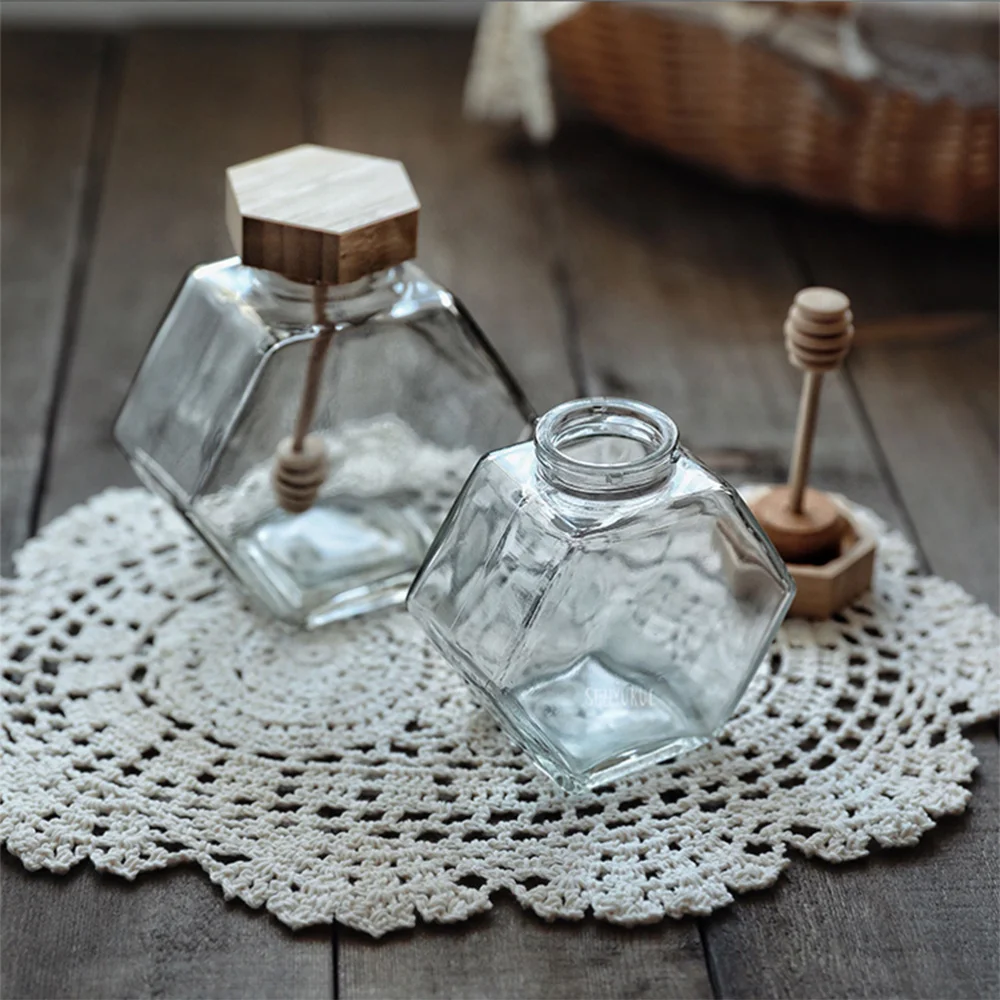 220 мл герметичный стеклянный медовый горшок экологичный прозрачный для варенья