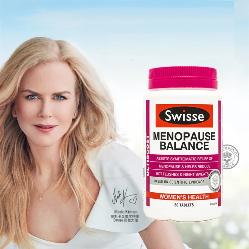 Австралийский Swisse Menopause Баланс Здоровье женщин снижение горячей смывки ночные потливость проблемы сна раздражительность