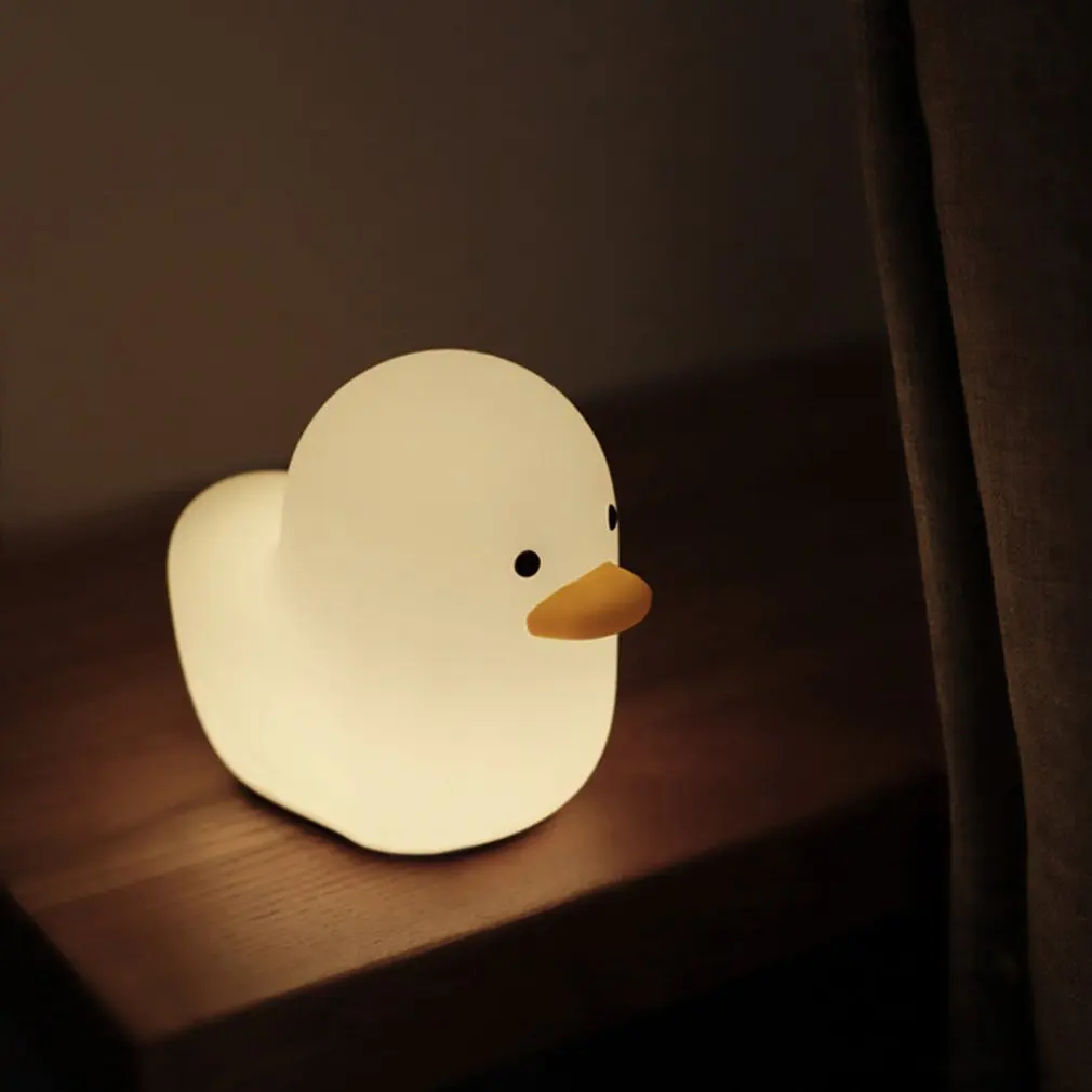

LED Duck Night Light Cute Soft Touch Sensor Animal Silicone Nursery Night Light Rechargeable Table Lamp Bedside Lamp For Bedroom