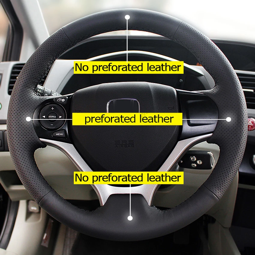 Искусственная кожа WCaRFun черный цвет для Honda Civic 9 2012 2013 2014 2015 | Автомобили и