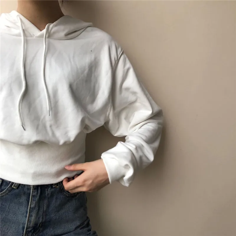 

new Hoodies & Sweatshirts spring fall casual style long sleeve fashion brand Korean hoodes streetwear Womens Clothing tops black