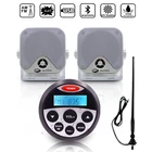 Водонепроницаемый морской Bluetooth стерео радио аудио приемник MP3-плеер + 4-дюймовый морской динамик + FM AM Антенна для квадроцикла лодки яхты мотоцикла