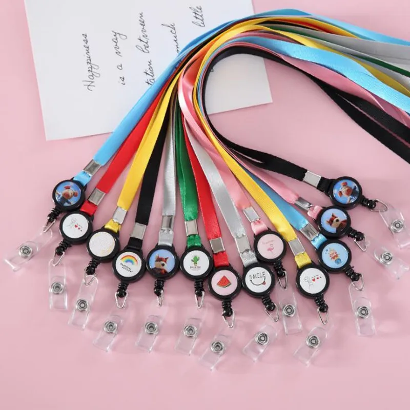 

Colorful Cute Animals Telescopic Lanyard Business Nurse Worker ID Card Badge Holder Clip Students School Office Supplies