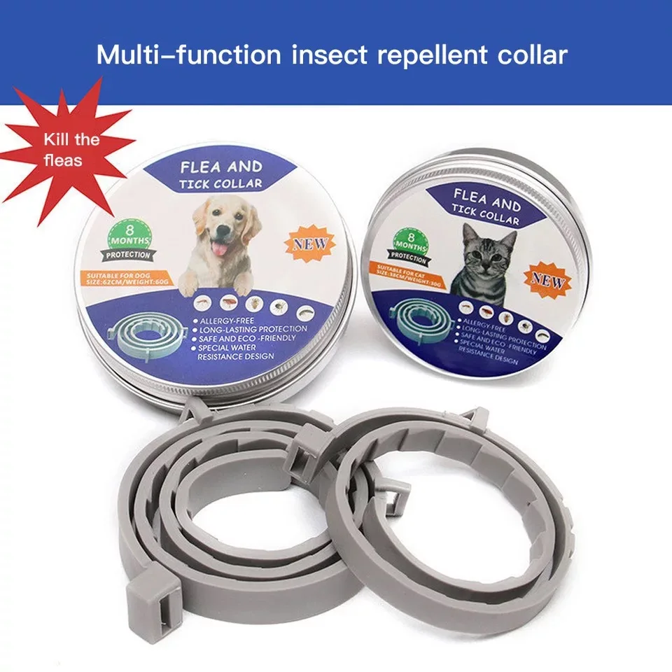 

Flea And Tick Collar For Dogs Cats Up To 8 Month Flea Tick Dog Collar Anti-mosquito and insect repellent Pet collars