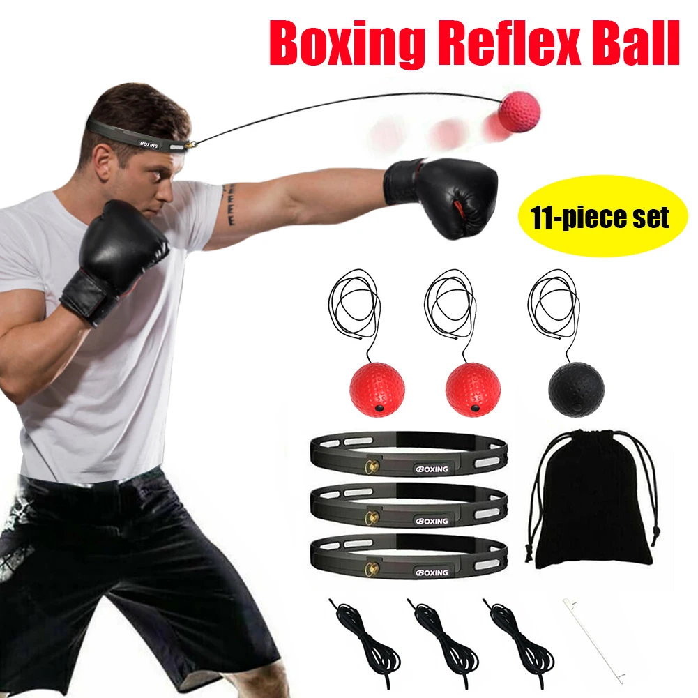 

Boxing Reflex Balls Set Accessories w/ Headband Effective Working-out for Punching Speed Reaction Agility Training