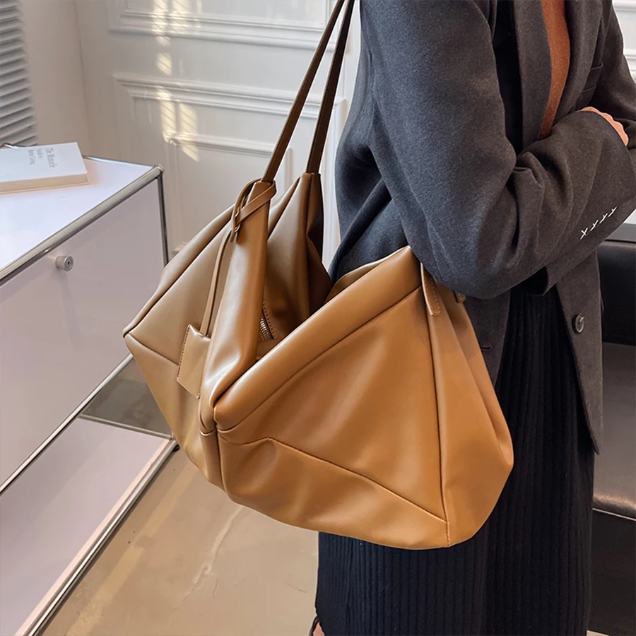 

Oversize Hobo Fashion Women Shoulder Bags Vintage Retro Patchwork Ladies Handbags Ruched Pleated Female Clutch Work Shopper Tote