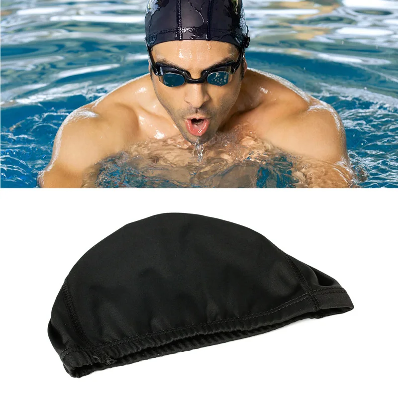 

85AB Men Women Durable Flexible Sporty Polyester Swimming Swim Cap Bathing Hat Unisex