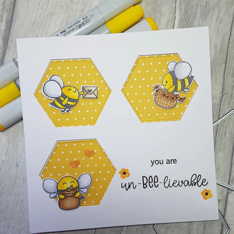 QWELL Многослойные шестиугольный сотовый Металл резки штампы трафарет бумажные