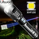 Самый мощный XHP120 светодиодный фонарик Портативный Ультра XHP50 фонарик USB Перезаряжаемый масштабируемый тактический фонарь 26650 Battey для кемпинга