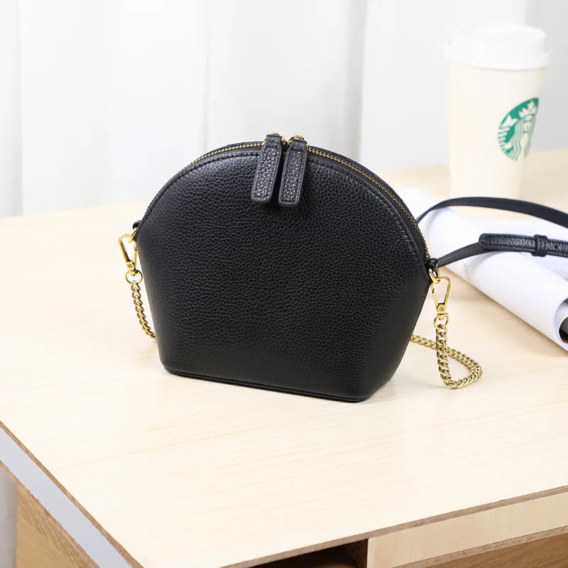 

New Female Shoulder Bag Shell Bags Female Soft Cowhide Crossbody Bag for Women Small Luxury Messenger Bag