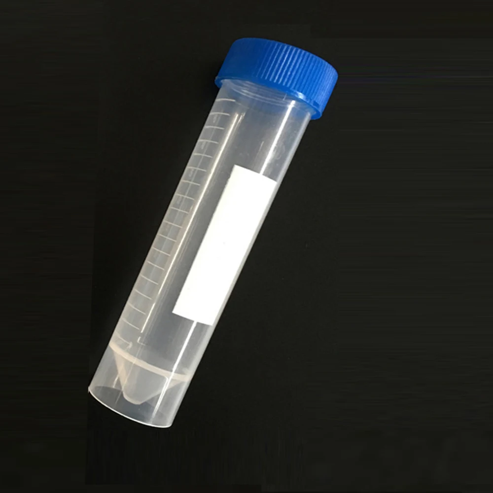 

10 Pcs 50ml Plastic Screw Cap Flat Bottom Centrifuge Test Tube with Scale Free-standing Centrifugal Tubes Laboratory Fittings