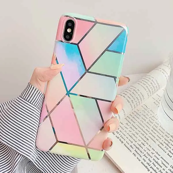 Чехол для телефона SUYACS Fantasy Dream marble для iPhone 11 Pro Max 7 8 Plus X XR XS Max 6 6S гальванический геометрический мягкий чехол-накладка - Color: c