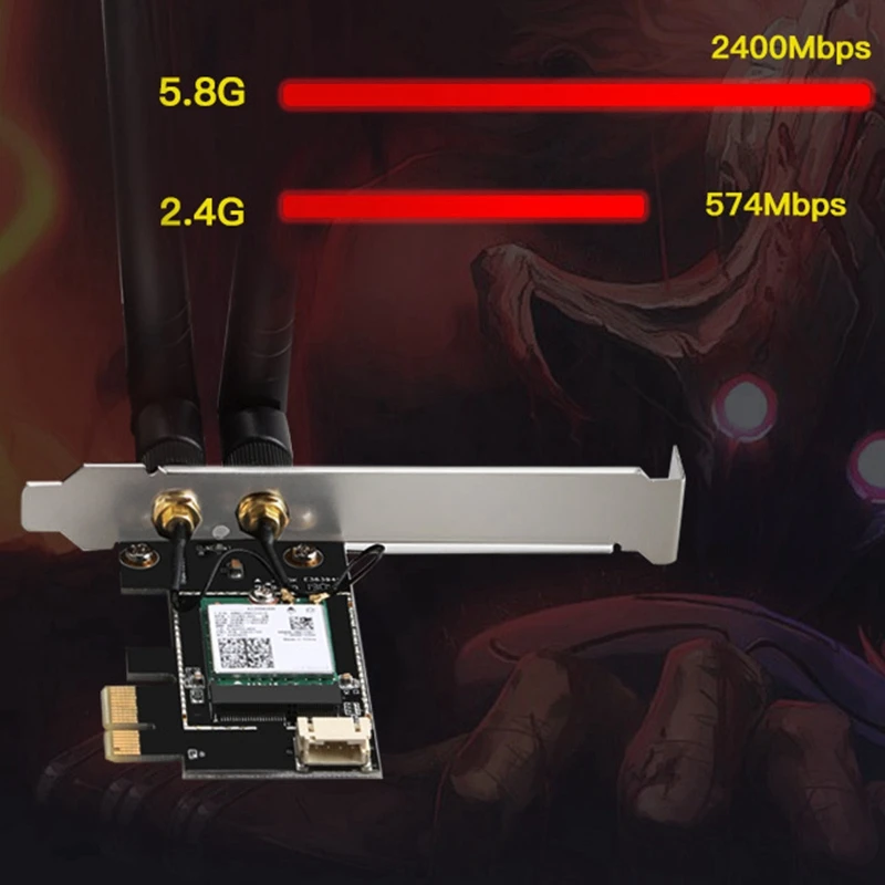 

AX200 Network Card WiFi6 Dual Band 5G/2.4G 3000Mbps Bluetooth 5.0 802.11.Ax/Ac For Windows 10