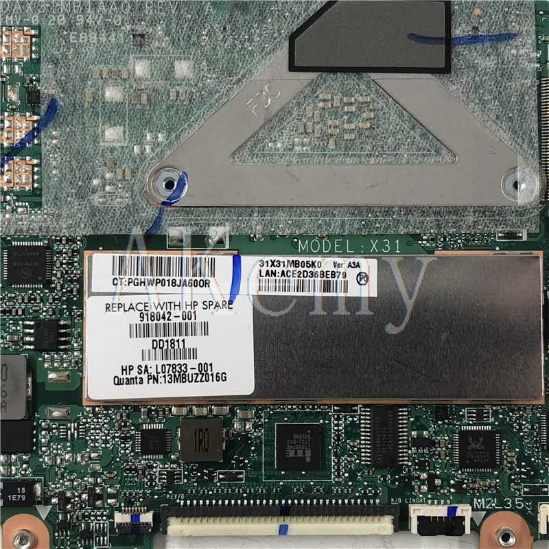 

For HP Spectre x360 13-AC Laptop Motherboard With SR341 i7-7500u 16GB RAM DAX31MB1AA0 MainBoard 100% Tested Fast Ship