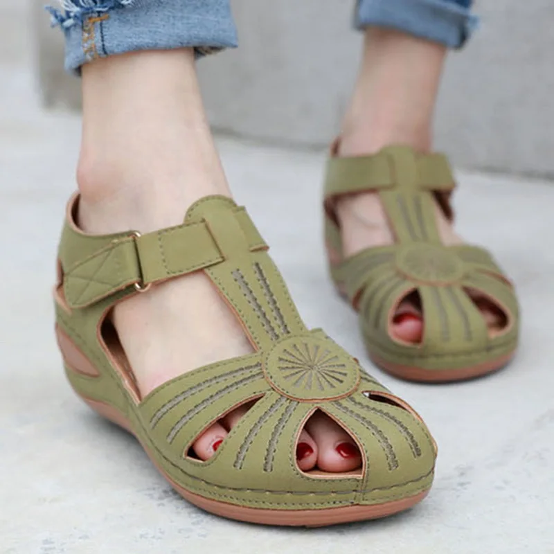 Женские сандалии Новинка лета 2020 женские кожаные ручной работы туфли на плоской