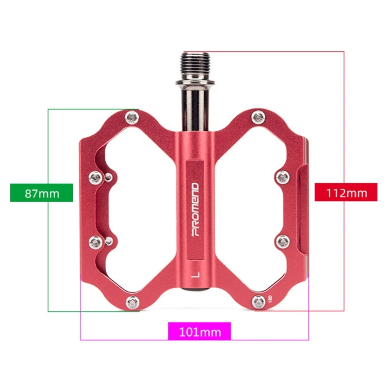 

Promend Bicycle Pedal 3 Bearing Mountain Bike Aluminum Alloy Palin Pedal Wide Bearings Riding Pedal